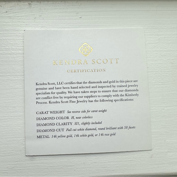 Kendra Scott Elisa Pendant Necklace in Pave Diamond and 14k Rose Gold.39 ct - Picture 16 of 16